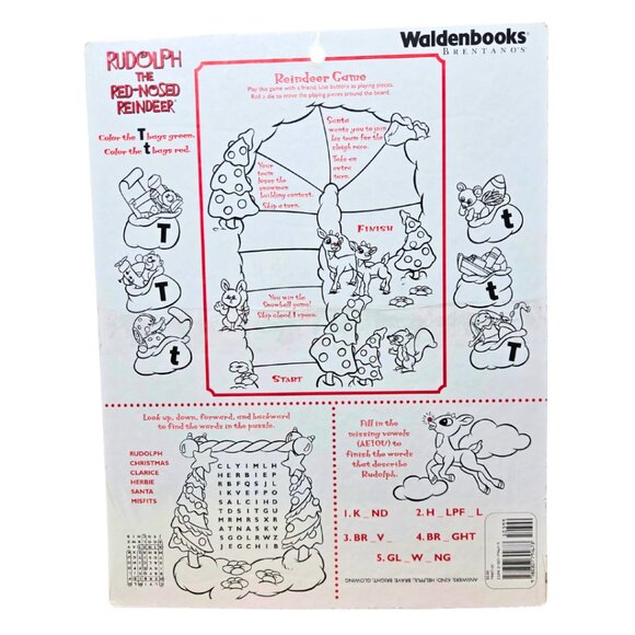 1999 Rudolph the Red Nosed Reindeer Golden Books Frame Tray Puzzle New - Picture 3 of 3